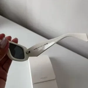 Prada | Accessories | Prada White Rectangular Sunglasses Pr 